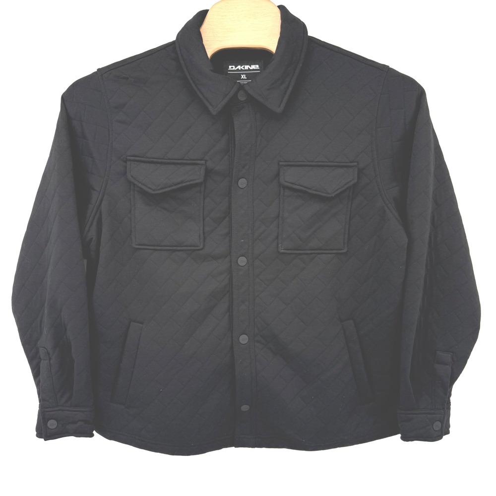 Dakine Shirt Jacket Men XL Black Quilted Snap Front Workwear Shacket 1908881